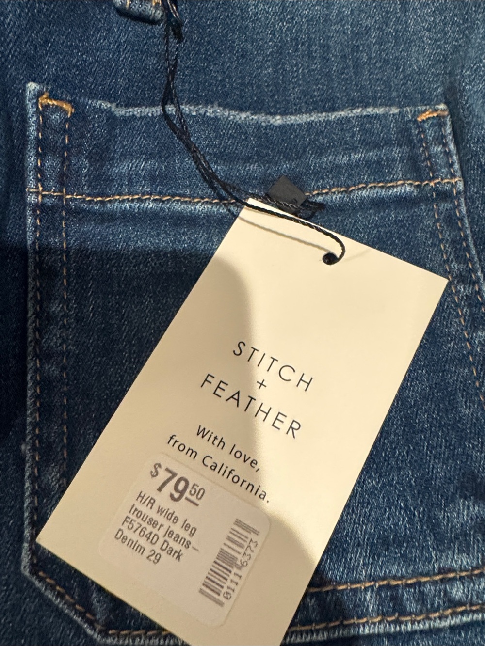Flying Monkey Wide-Leg Jeans in Blue Denim - Picture 6 of 9